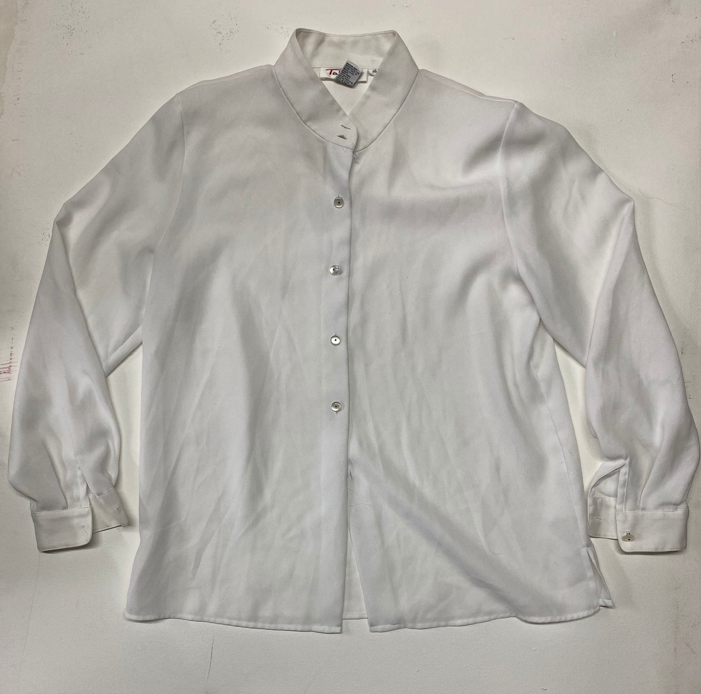 "Talbots" White Sheer Button Up Size 10