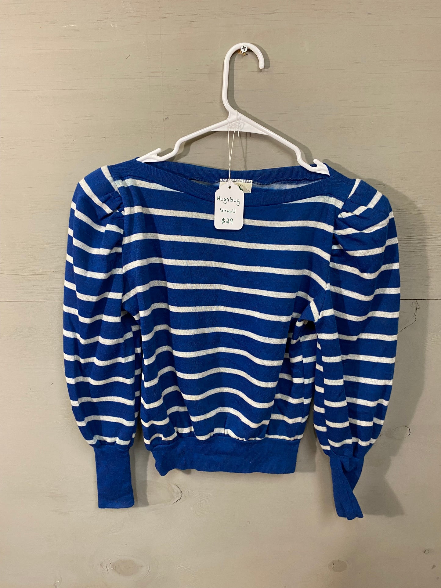 HugaBug Blue and White Striped Sweater Size S