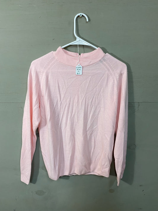 Crystal Kobe Pink Mock Turtleneck Sweater Size M