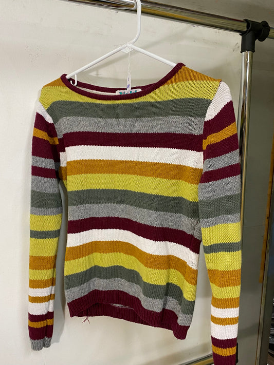 Yield Multicolored Striped Sweater Size S