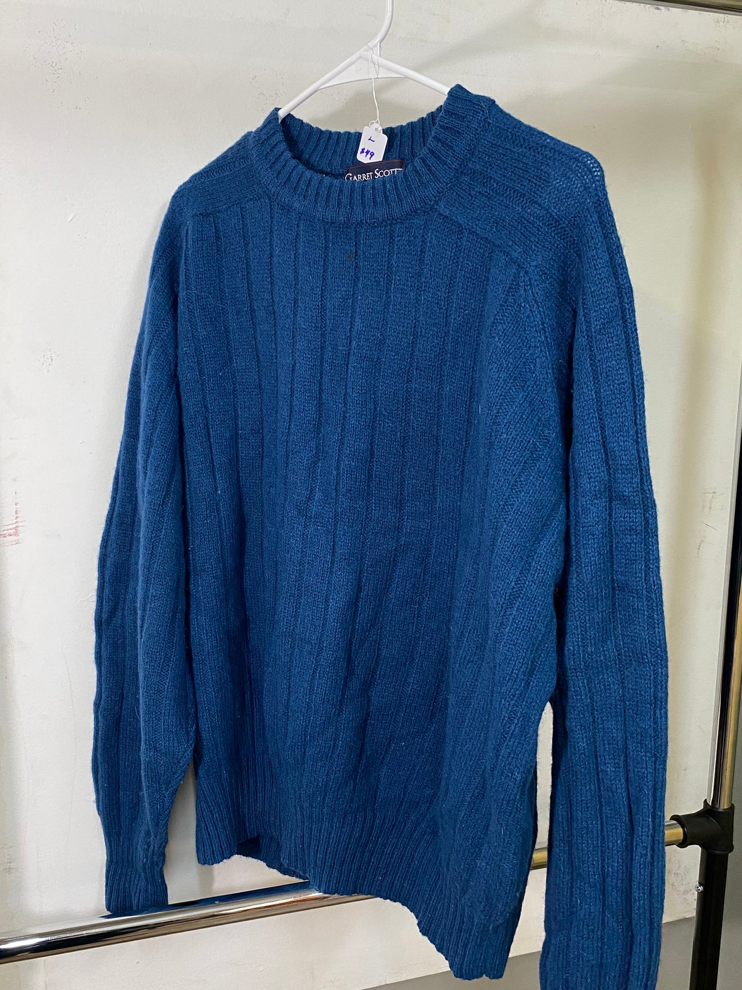 Garret Scott Blue Wool Knit Sweater