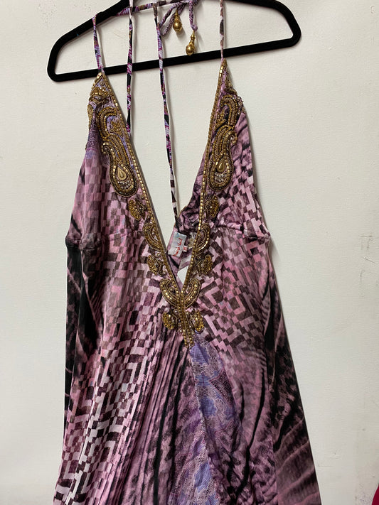 Manish Vaid Dolce Vita Purple Geometrical Dress Size OS