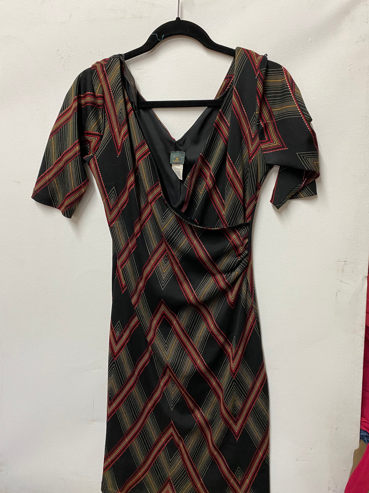Blu Reed Black Geometric Dress Size L