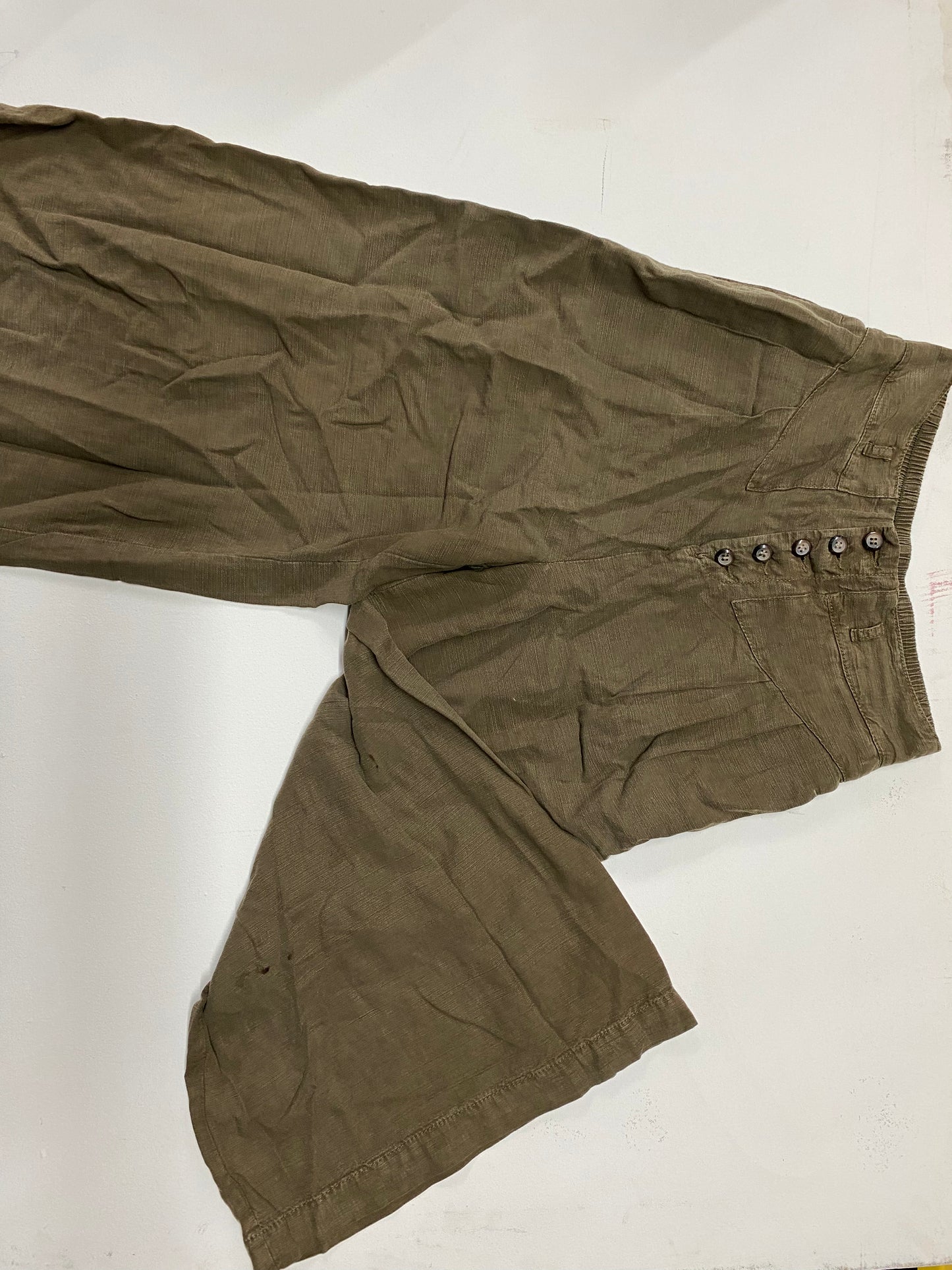Anthropologie Army Green Wide Legged Pants Size XS