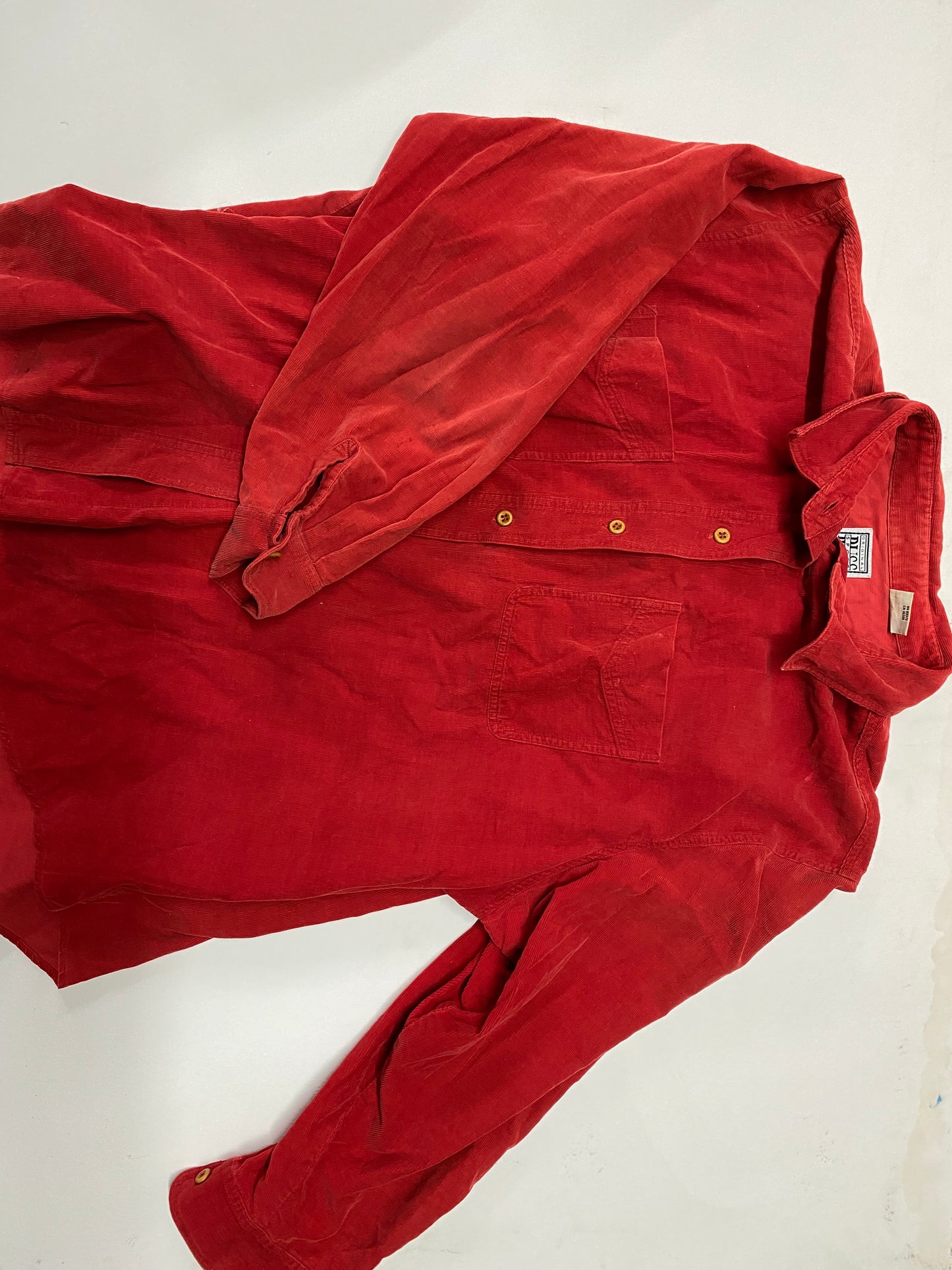 Russ Sport Red Cotton Button Down Size 2x