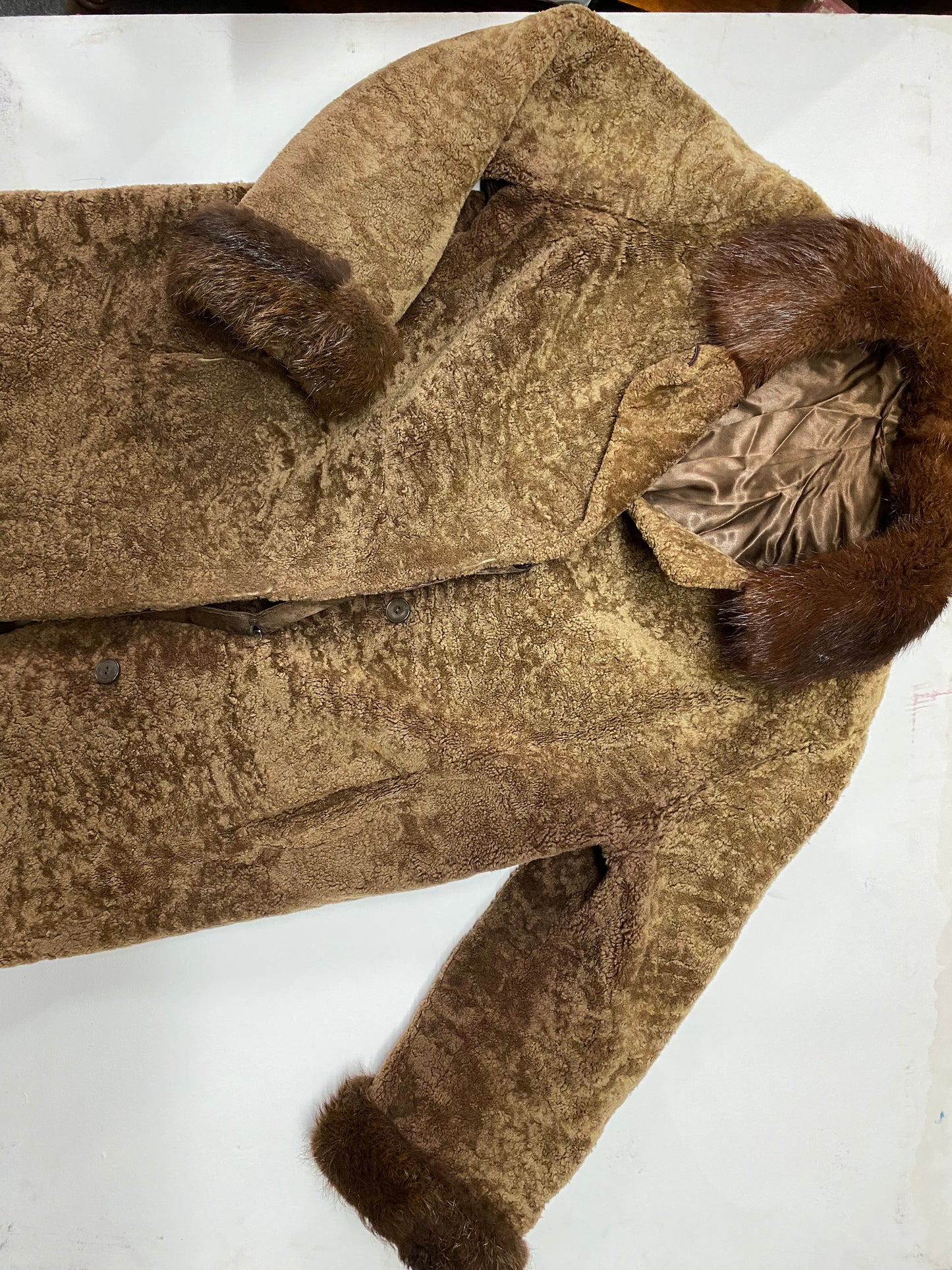 Golden Brown with  Brown Fur Collar size M/L