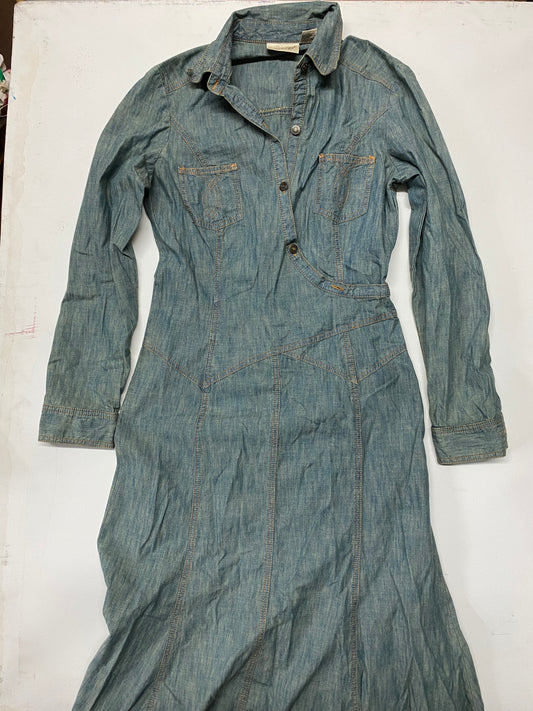 Jeanology Vintage Light Denim Wash Maxi Dress Size 10