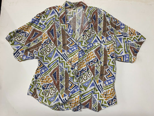 "Cherokee" Abstract Print Button Down, Size L